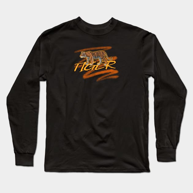 80's Team Tiger Long Sleeve T-Shirt by Peppermint Narwhal